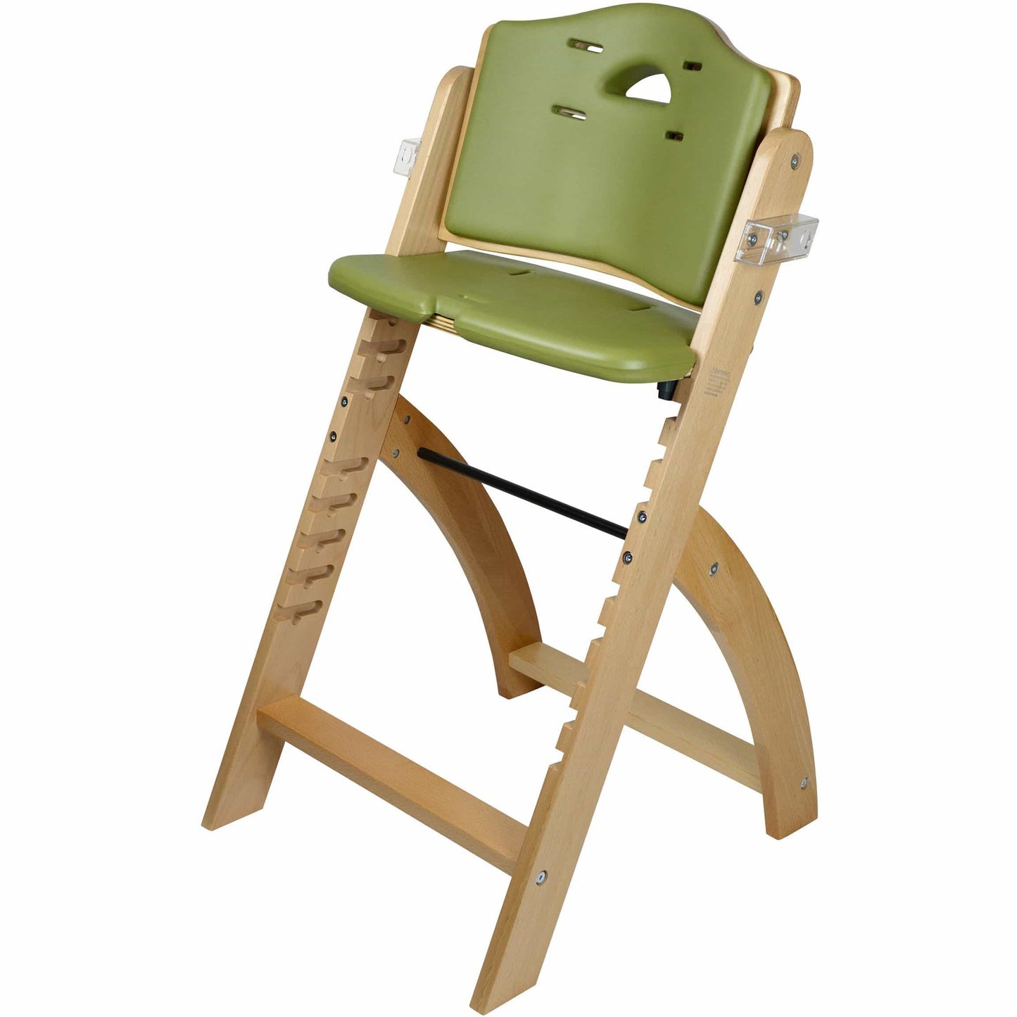 Abiie Beyond Wooden High Chair with Tray. The Perfect Adjustable Baby Highchair Solution for Your Babies and Toddlers or as a Dining Chair. (6 Months up to 250 Lb) (Mahogany Wood - Cream Cushion)