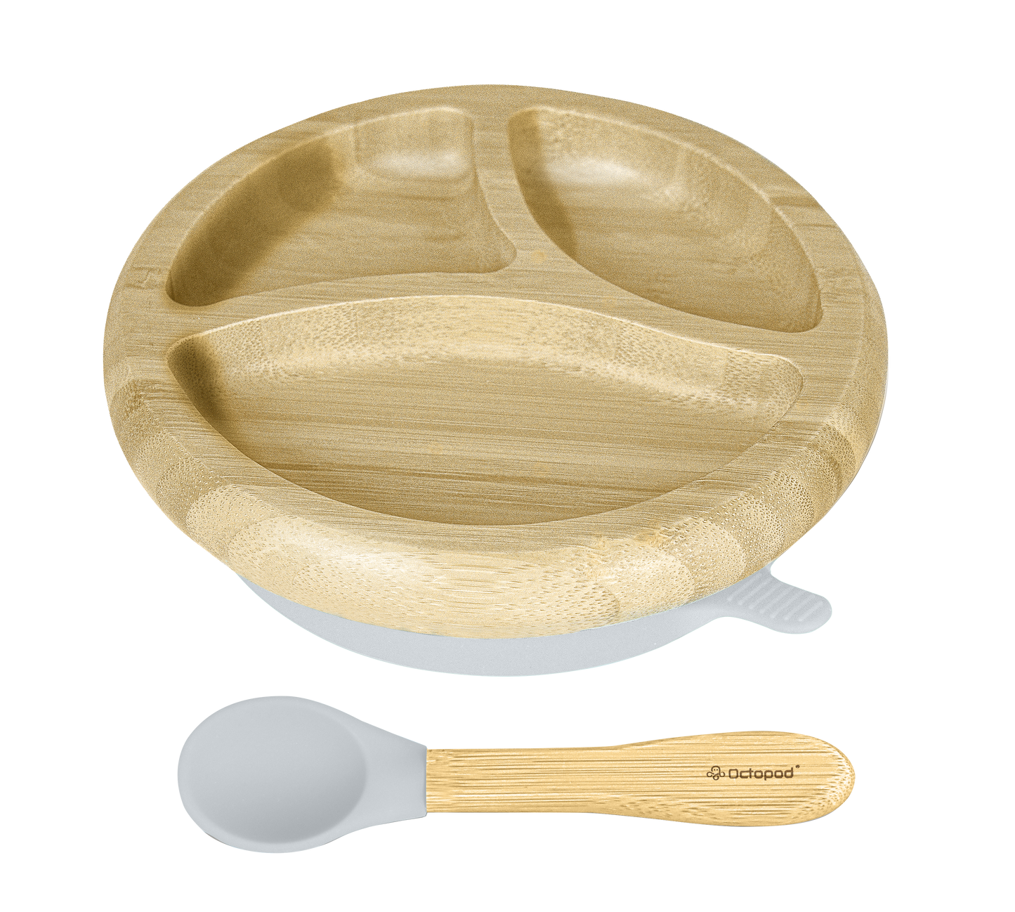Bamboo Baby Suction Plate (Round) + Spoon