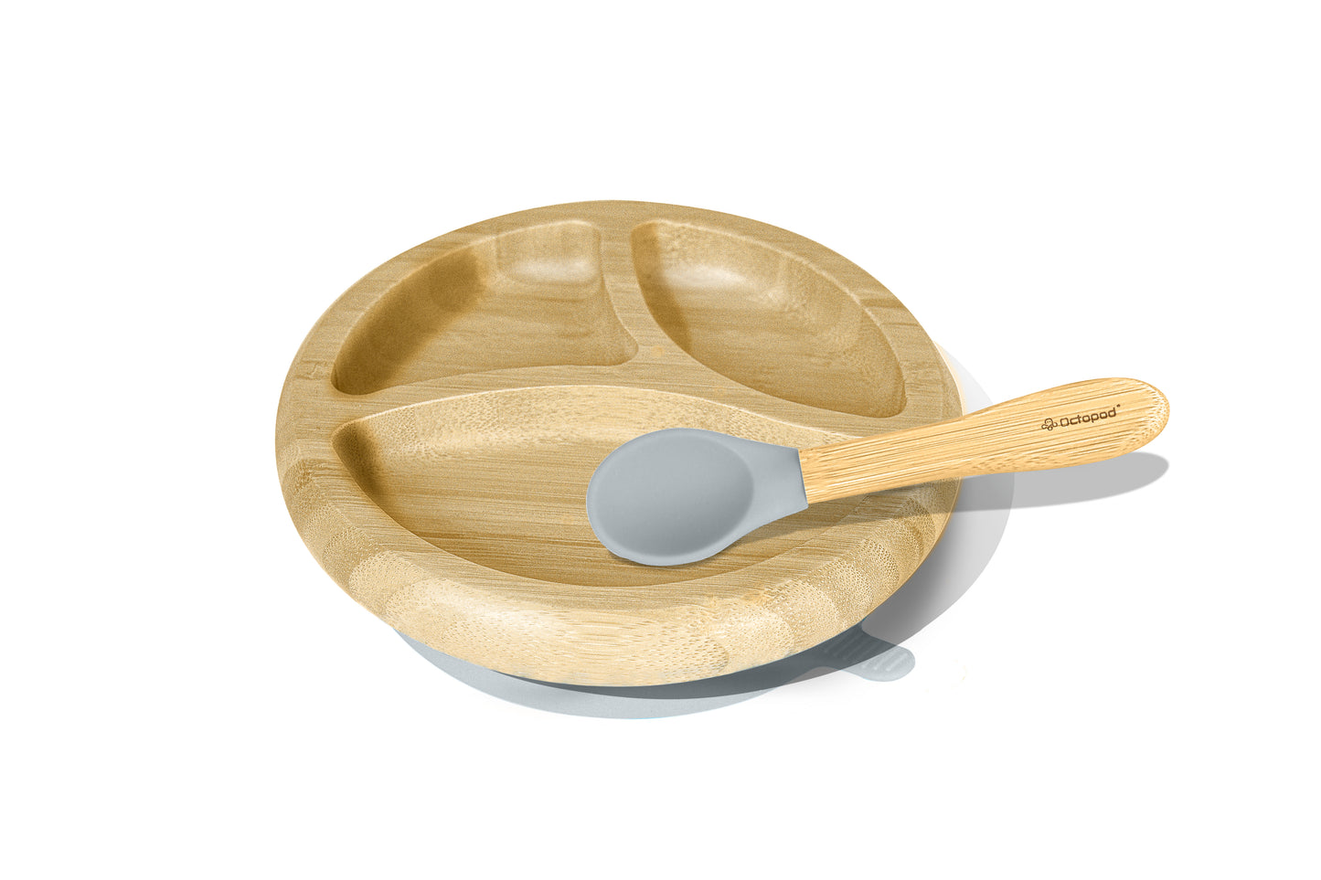 Bamboo Baby Suction Plate (Round) + Spoon