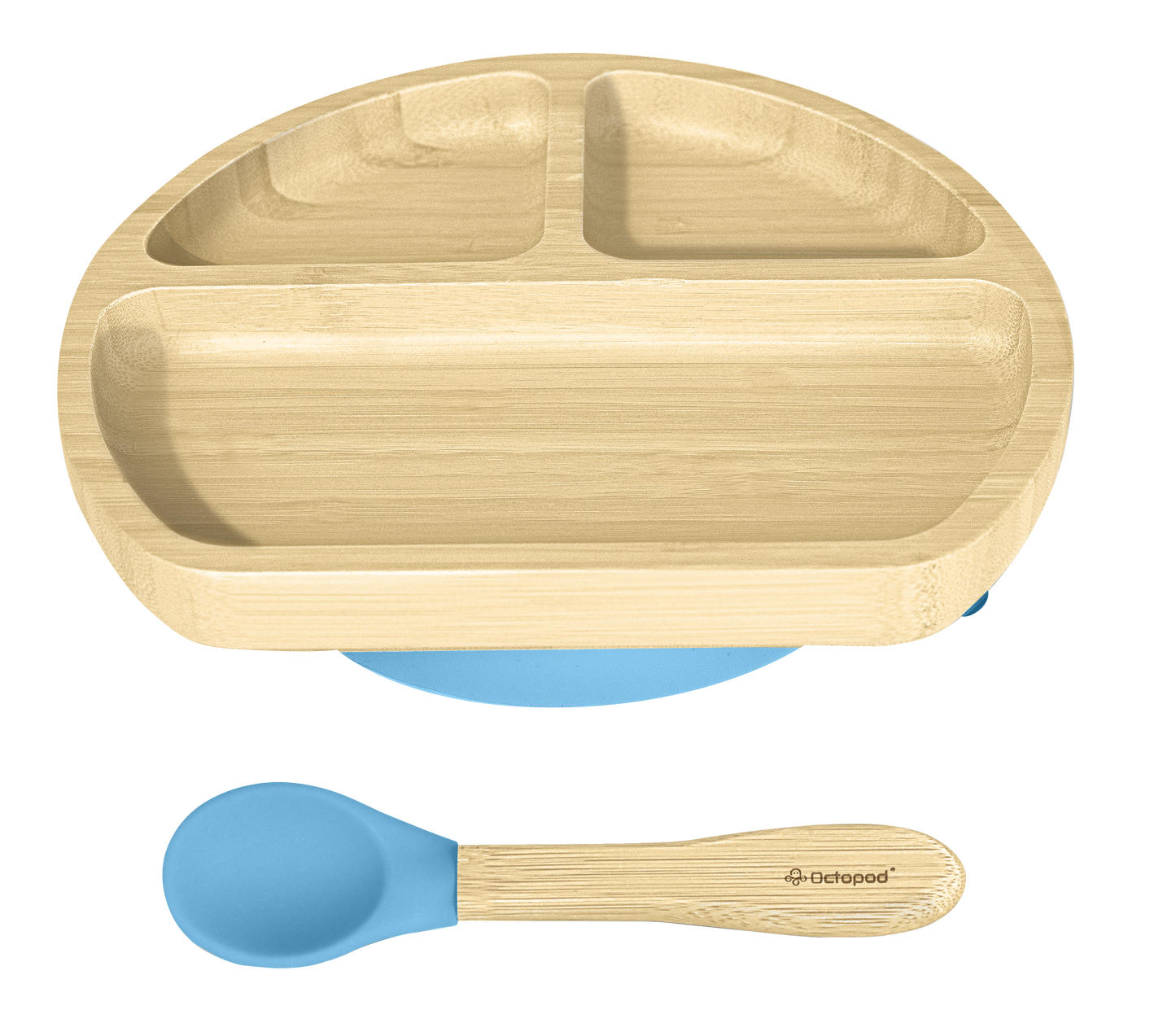 Bamboo Baby Suction Plate (Triangle) + Spoon