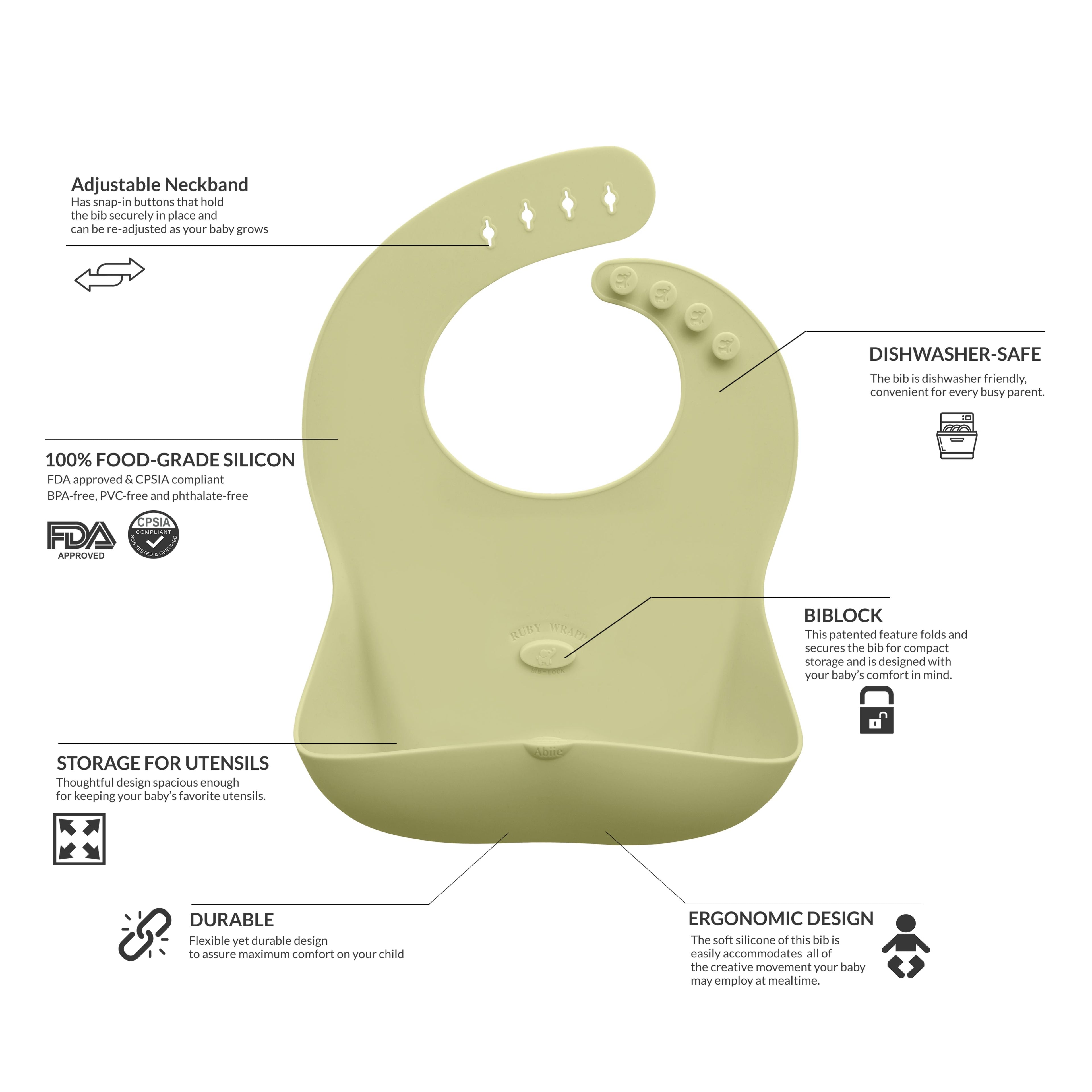 Ruby Wrapp Silicone Bibs